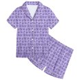 thumbnail image 3 of XIAONU Women's Cartoon Pajama Set Short-Sleeve Button-Down Pajama Set Soft Comfortable Sleepwear Casual Loungewear Set, 3 of 5