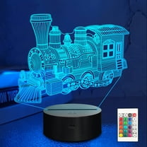 3D Steam Train 16 Colors Kids Bedroom Decor Night Light Remote - Girls Boys Nursery