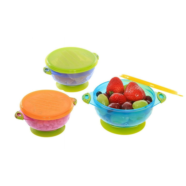 Smart Sprout Baby Bowls Stay Put Suction Bowls Set with Snap Tight Lids - FDA Approved, BPA Free, Lead Free, Phthalate Free