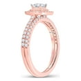 thumbnail image 4 of Diamond Princess 10kt Rose Gold Princess Diamond Bridal Wedding Ring Band Set 3/4 Cttw, 4 of 4