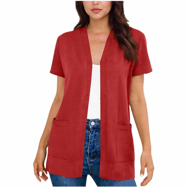 Camiseta de Manga Corta para Mujeres de Cuello Redondo Casual Suelto de la Moda de Poliéster Primavera Y Verano