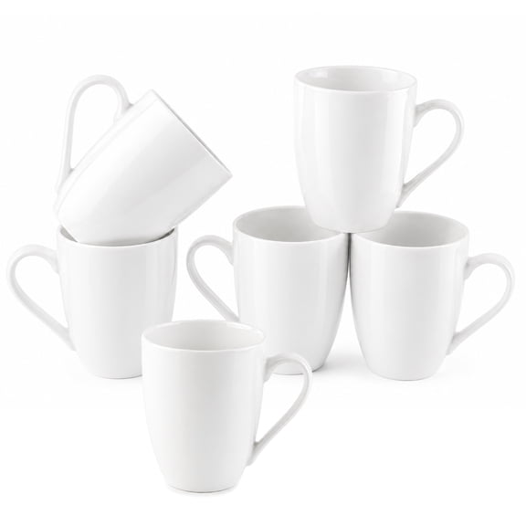 TARNIQOZ Coffee Mugs Set of 6, 12 oz Ceramic Coffee Cups with Handle, Tea Cups, Latte Mugs, Hot Chocolate Cups, Microwave & Dishwasher Safe