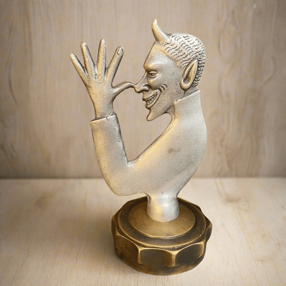 Devil Radiator Cap Cast Iron With Solid Brass Cap (5.5" x 2.4")