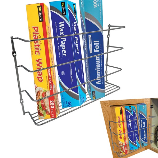 Evelots Wrap Organizer RackDoor/Wall MountPlastic/Foil/Wax Paper