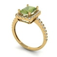 thumbnail image 2 of Clara Pucci 14K Yellow Gold Solid Gold Peridot Halo Anniversary Ring for Women - 1.86 cttw Emerald Cut, 2 of 8