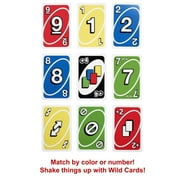 UNO Showdown Card Game for Game Night with Electronic Card Launcher Featuring Lights & Sounds