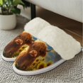 thumbnail image 4 of Chririnla Cattle Print Fuzzy Slippers Women Non Slip Sunflower Plush House Slippers Indoor Slipper with Fur Edges Outdoor Sneaker Slippers, 4 of 7