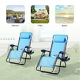 thumbnail image 6 of Sonerlic 2 Pcs Outdoor Patio Adjustable Zero Gravity Chair with a Side Tray for Patio,Deck,Poolside and Garden,Turquoise, 6 of 7