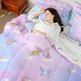 thumbnail image 4 of Manfei Unicorn 7-Piece Twin Bedding Sets,Cartoon Animal Bedding Comforter Set,Pink Blue Ombre Sheet Sets For Girls,Ultra Soft Home Decor Reversible, 4 of 8