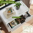thumbnail image 4 of Accreate Three-Drawer Wooden Dresser – Modern Space-Saving Chest with Metal Legs for Bedroom, Nursery, Living Room, Home Office, 4 of 7