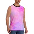 thumbnail image 2 of PAYOHTO Men's Sleeveless Shirts Gym Tank Top with Texture Bright Pink Spray Design, 2 of 8
