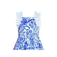 thumbnail image 4 of Girls Dress Blue And White Porcelain Vintage Tank Dress 6 Years, 4 of 6