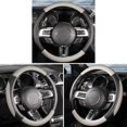 thumbnail image 2 of Microfiber Leather Steering Wheel Cover, 15 Inch, Universal Steering Covers Fit 15 inches Auto Car Wheel Protector, Anti-Slip, Heat Resistant, Comfortable Wrap, Cars Accessories (Black with Gray), 2 of 4