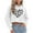 White, variant on mihongmao Valentine Oversized Hoodies for Women Winter Solid Color Printed Long-Sleeved Round Neck Long-Sleeved Pullover Top Red S