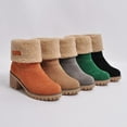 thumbnail image 6 of YLYL Boots for Women Heel Suede Fur Lined Fashion Casual Slip on Winter Warm Snow Boots, 6 of 8
