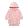 thumbnail image 2 of Odeerbi Girls Sweatshirt Dress Toddler Girls Clothes Color Sweatshirts Dress 2024 Long Sleeve Pockets Skirt Pink 3-4 Years, 2 of 9