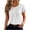 White, variant on Zulora Women's Summer Casual Crew Neck Short Sleeve Button Placket Pleated Top Blouse