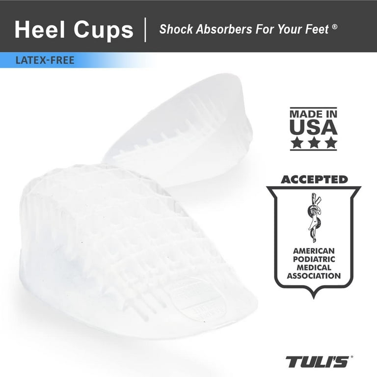 Tuli's Heavy Duty Gel Heel Cups, Cushion Insert for Shock