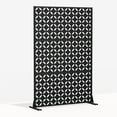 thumbnail image 7 of MAYEERTY 72"x47" Outdoor Privacy Screen with Stand Daniel Metal Balcony Decorative Screen,Black, 7 of 7