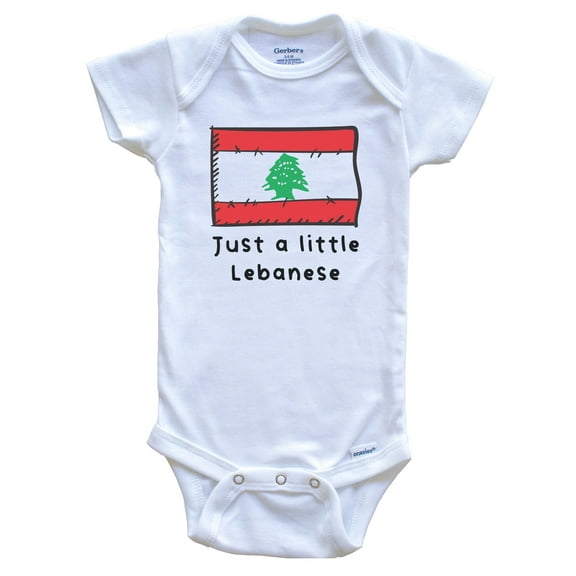 Just A Little Lebanese Funny Cute Lebanon Flag Baby Bodysuit