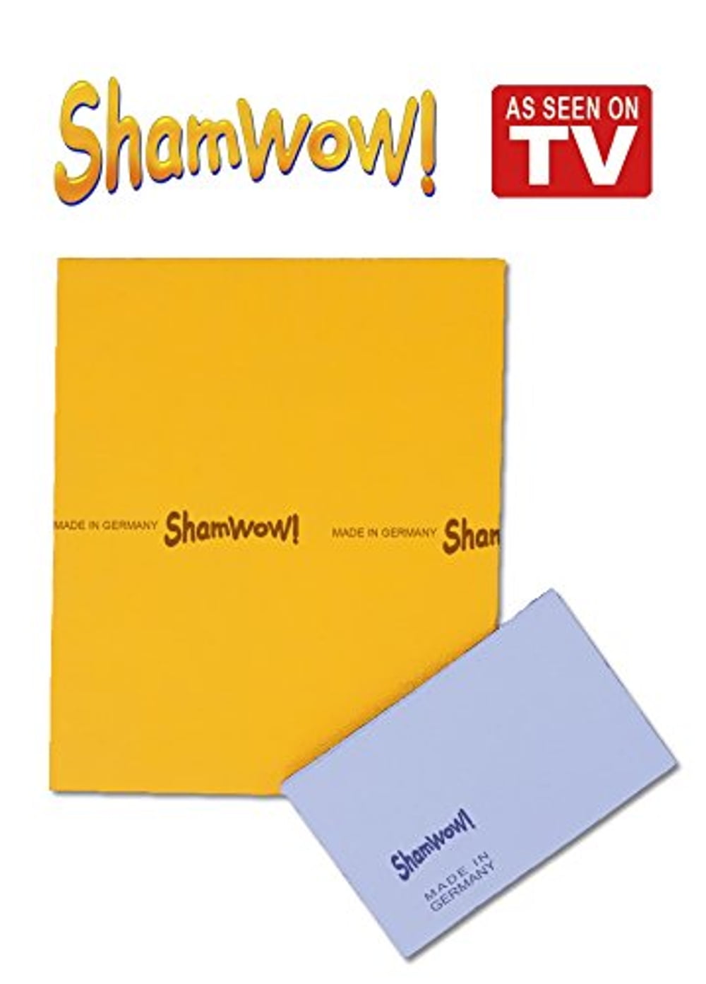 2 Piece Set Chamois The Original Shamwow Multi-Purpose Cleaning Sponge Towel 