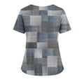 thumbnail image 3 of Ktyne Tuniques Médicales pour Femmes à Col en V, Hauts de Sarrau à Manches Courtes Extensibles, Chemises d'Uniforme de Travail pour Infirmières, Haut de Sarrau Léger avec Poches, Gris M, 3 of 4