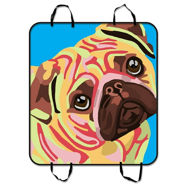 ZKGK Pug Puppy Dog Car Seat Cover Dog Car Seat Cushion ...