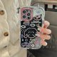 thumbnail image 3 of Funda de teléfono Kawaii Sanrio Kitty Kuromi con espejo estilo Graffiti para Iphone 15 15Pro 15Promax 14 13 12 11 Xr, funda anticaída incluida, 3 of 5