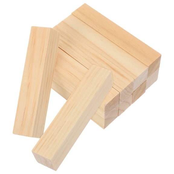 10pcs Wooden Craft Supplies DIY Wood Sticks Rectangular Strips Craft Pieces