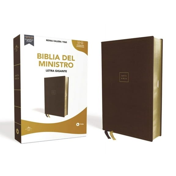Rvr60, Biblia del Ministro, Letra Gigante, Leathersoft, Café, Palabras de Jesús En Rojo, Comfort Print, (Hardcover)