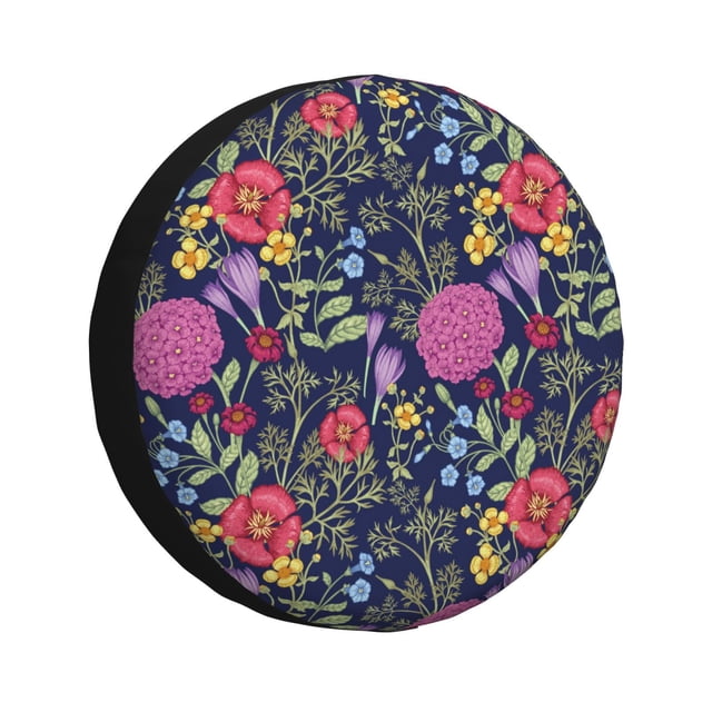 Fotbe Floral Funda de Llanta de Repuesto con Estampado, Engrosada, Ajuste Universal para Jeep, Remolque, RV, SUV, Camión-17 inch