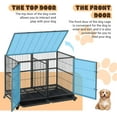 thumbnail image 3 of IDEALHOUSE Black Pieces Dining Table Set, 42in Sliding Rail Metal Dog Crate with Feeding Box, Removable Top, Adjustable Door Placement, 3 of 7