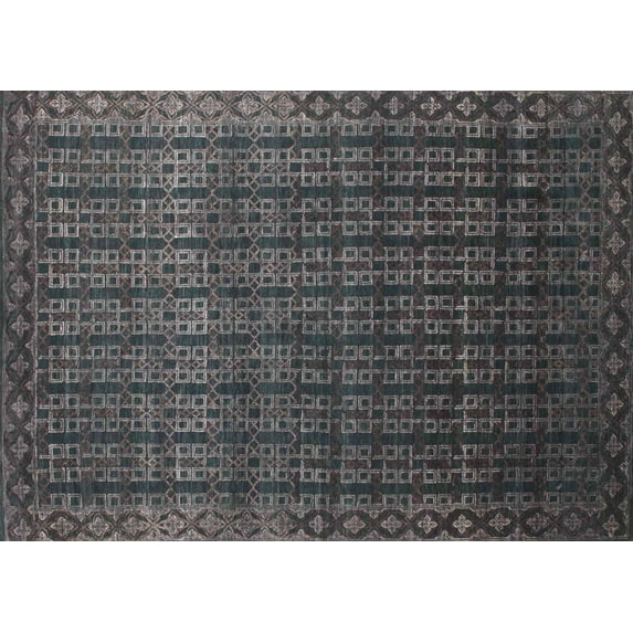 Ahgly Company Machine Washable Indoor Rectangle Contemporary Smokey Gray Area Rugs, 7' x 10'