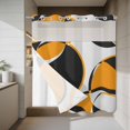 thumbnail image 4 of Orange Black No Hook Shower Curtain with Snap in Liner Abstract Grey Black Orange Round Grey Texture Waterproof Bathroom Shower Curtain with See Through Top Window for Bathtub 72" x 78", 4 of 9