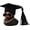 Black, variant on wonuu Car Dashboard Decor Graduation Hat Color Rubber Duck, Car Ducks Ornaments with Mini Graduation Hat Necklace Sunglasses (Gold)