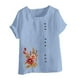 thumbnail image 4 of Camisetas de Manga Corta para las Mujeres Impreso Botón de Manga Corta Camiseta Blusa Poliéster, Ropa Casual Mirar Superior para las Mujeres, 4 of 4