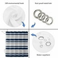 thumbnail image 5 of Dark Blue Gray Waterproof Fabric Shower Curtain,Horizontal Stripe Minimalist Geometric Waterproof Fabric Shower Curtain for Bathroom Curtains Bathtubs Shower Curtains with 12 Hooks Standard 66x72, 5 of 8