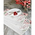 thumbnail image 3 of Valentines Placemats Eucalyptus Leaves Heart Valentines Day Place Mats for Dining Room Wood Grain Red Pink Rose Washable Table Mats for Kitchen Dining Decorations Set of 6, 3 of 6