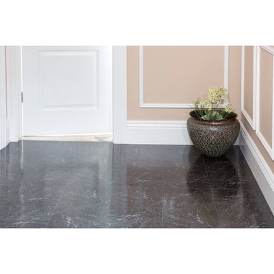 Buy Achim Nexus 12x12 12mm Peel Stick Vinyl Floor Tiles 20 Tiles 20 Sq Ft Black With White Vein Marble Online In Taiwan 23629806