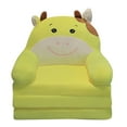 thumbnail image 2 of myvepuop Kids Cartoon Plush Foldable Lazy Sofa, Yellow, 2 of 4