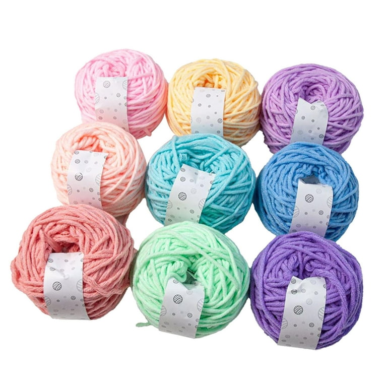 Beginners Crochet Yarn Knitting Yarn DIY Colorful Wool Yarn Knitting Thread for Gloves Scarves Bags Carpets Sewing Style A, Size: 45m