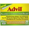 6 Pack Advil Allergy & Congestion Relief 20 Coated Tablets Each