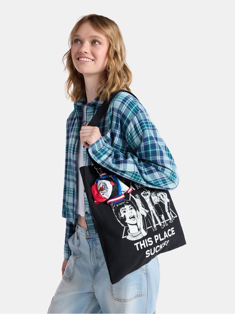 Netflix Stranger Things Black Canvas Tote Bag from No Boundaries