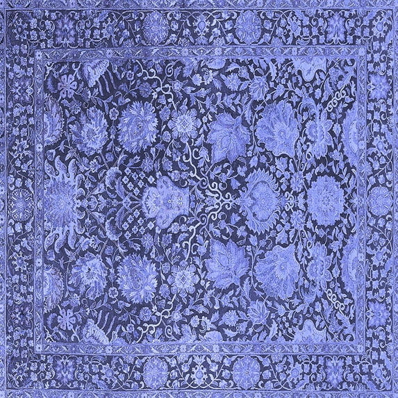 Ahgly Company Indoor Square Oriental Blue Industrial Area Rugs, 3' Square