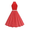 thumbnail image 5 of 1950s Polka Dot Dresses for Women Vintage Rockabilly Retro Short Sleeve Tie Midi Dress V Neck Sleeveless Bodycon Sundress Cocktail Party Evening Prom Gown 2026 Spring Summer Dresses, 5 of 7