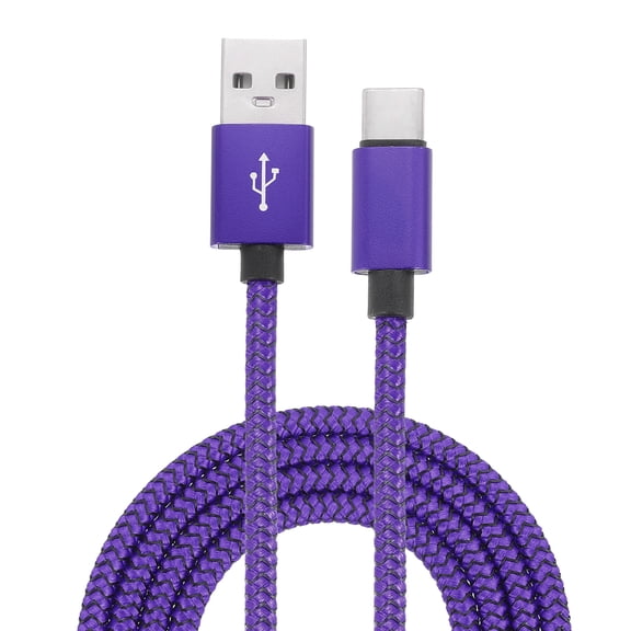 Uxcell 3.28ft USB Type C Charger Cable, 2.4A Type-C to USB A Braided Charging Data Cord, Purple