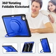 thumbnail image 7 of Case for iPad Pro 13 (M4/M5) 2024/2025 with 360 Rotating Stand, Shoulder Strap, Heavy Duty Shockproof Cover, Deep Blue, 7 of 7