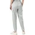 thumbnail image 3 of INSPIRE CHIC Women's Satin Cargo Joggers High Waisted Elastic Waist Casual Pants M Light Grey, 3 of 6