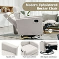 thumbnail image 6 of Modern Upholstered Rocker Nursery Chair Plush Seating Glider Swivel Recliner Chair, Tan, 6 of 9