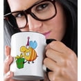 thumbnail image 2 of 3drose, Funny Happy Birthday Bumble Bee Cartoon Character, 15oz Two-tone Black Mug, 2 of 6